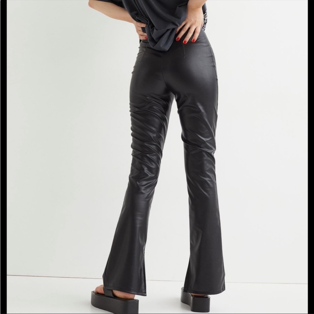 H&M flared leather pants